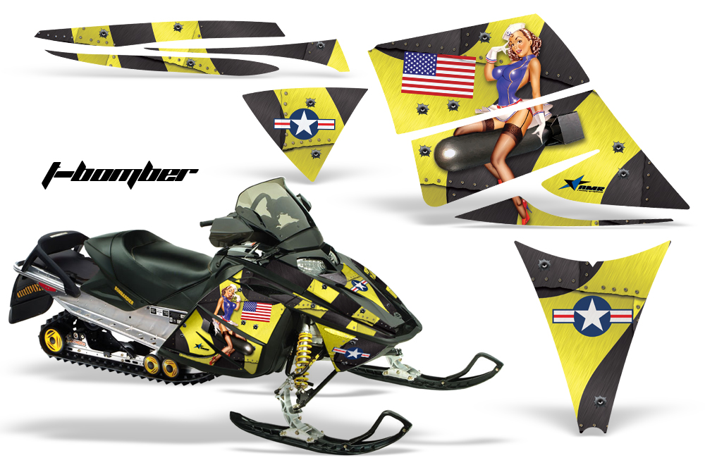 Ski-Doo Rev Graphics Kit TBOMBER Yellow